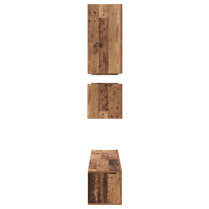 TV Cabinet Set Wall-mounted 8 pcs Old wood Engineered wood