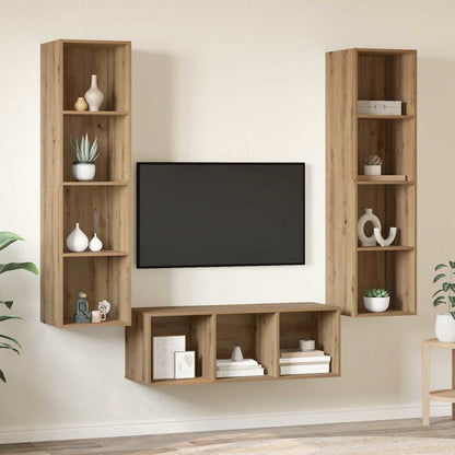 TV Cabinet Set Wall-mounted 3 pcs Artisan Oak Engineered Wood