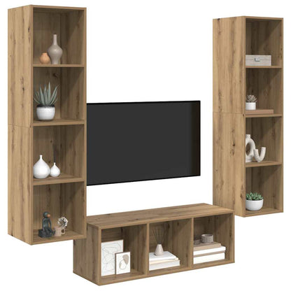 TV Cabinet Set Wall-mounted 3 pcs Artisan Oak Engineered Wood