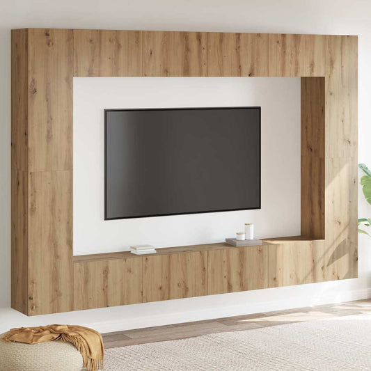 TV Cabinet Set 8 pcs Artisan oak Medium 100 x 30 x 30 cm