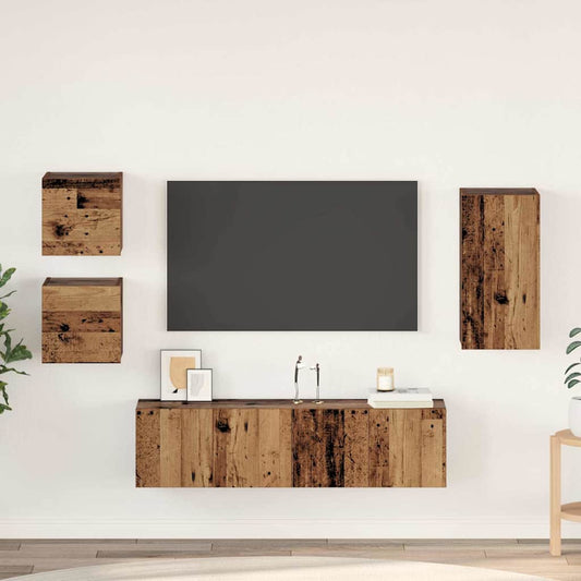 TV Cabinet Set 5 pcs Old wood 30.5 x 30 x 60 cm Engineered wood