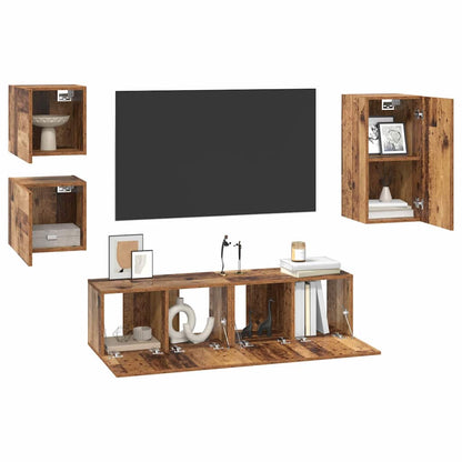 TV Cabinet Set 5 pcs Old wood 30.5 x 30 x 60 cm Engineered wood