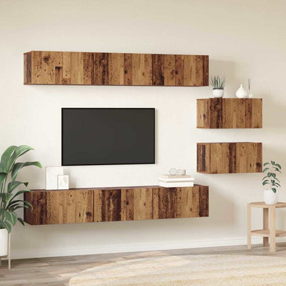 TV Cabinet Set 8 pcs Old wood 60 x 30 x 30 cm Engineered wood