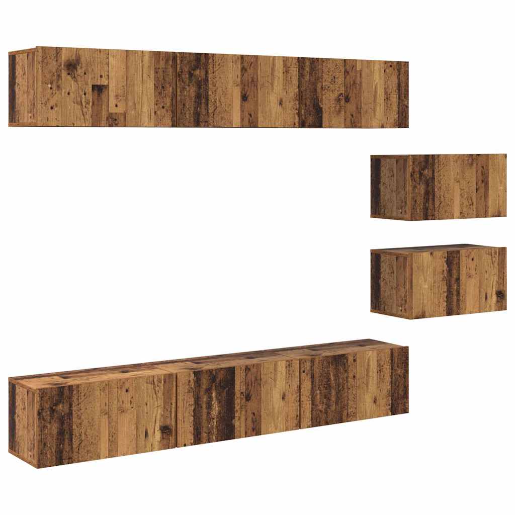 TV Cabinet Set 8 pcs Old wood 60 x 30 x 30 cm Engineered wood