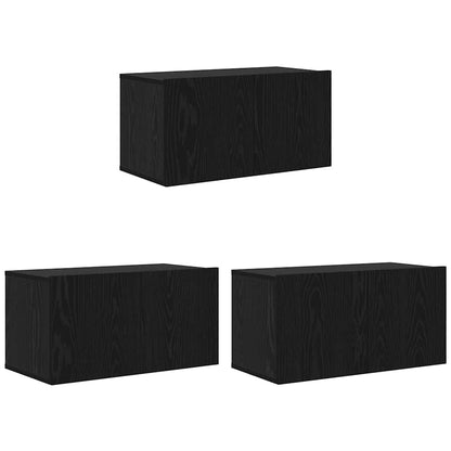 TV Cabinet Set 8 pcs Black oak 60 x 30 x 30 cm Engineered wood
