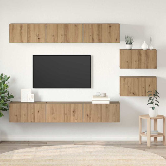TV Cabinet Set Wall-mounted 8 pcs Artisan oak 60 x 30 x 30 cm