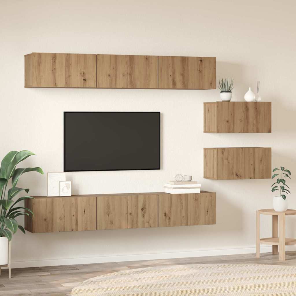 TV Cabinet Set Wall-mounted 8 pcs Artisan oak 60 x 30 x 30 cm