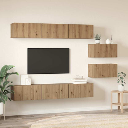 TV Cabinet Set Wall-mounted 8 pcs Artisan oak 60 x 30 x 30 cm