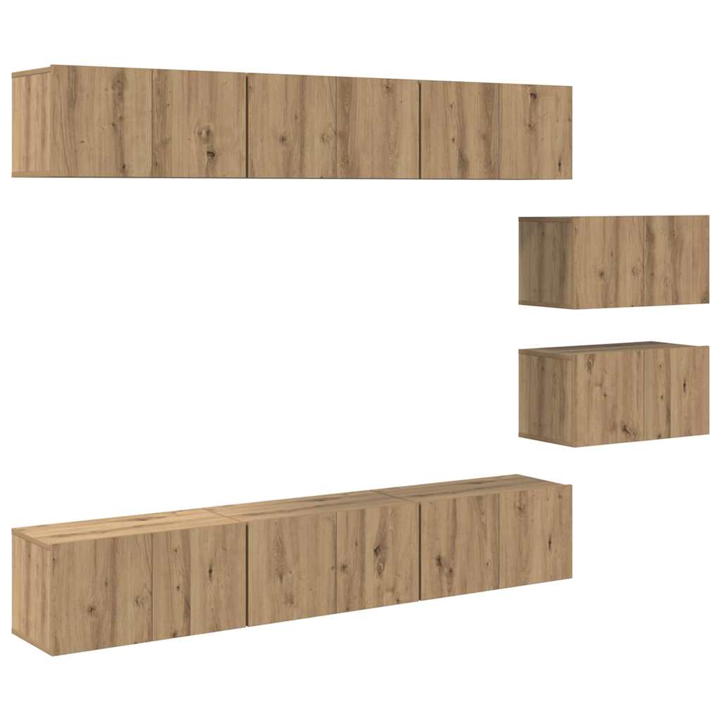 TV Cabinet Set Wall-mounted 8 pcs Artisan oak 60 x 30 x 30 cm