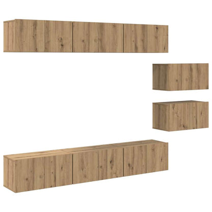 TV Cabinet Set Wall-mounted 8 pcs Artisan oak 60 x 30 x 30 cm