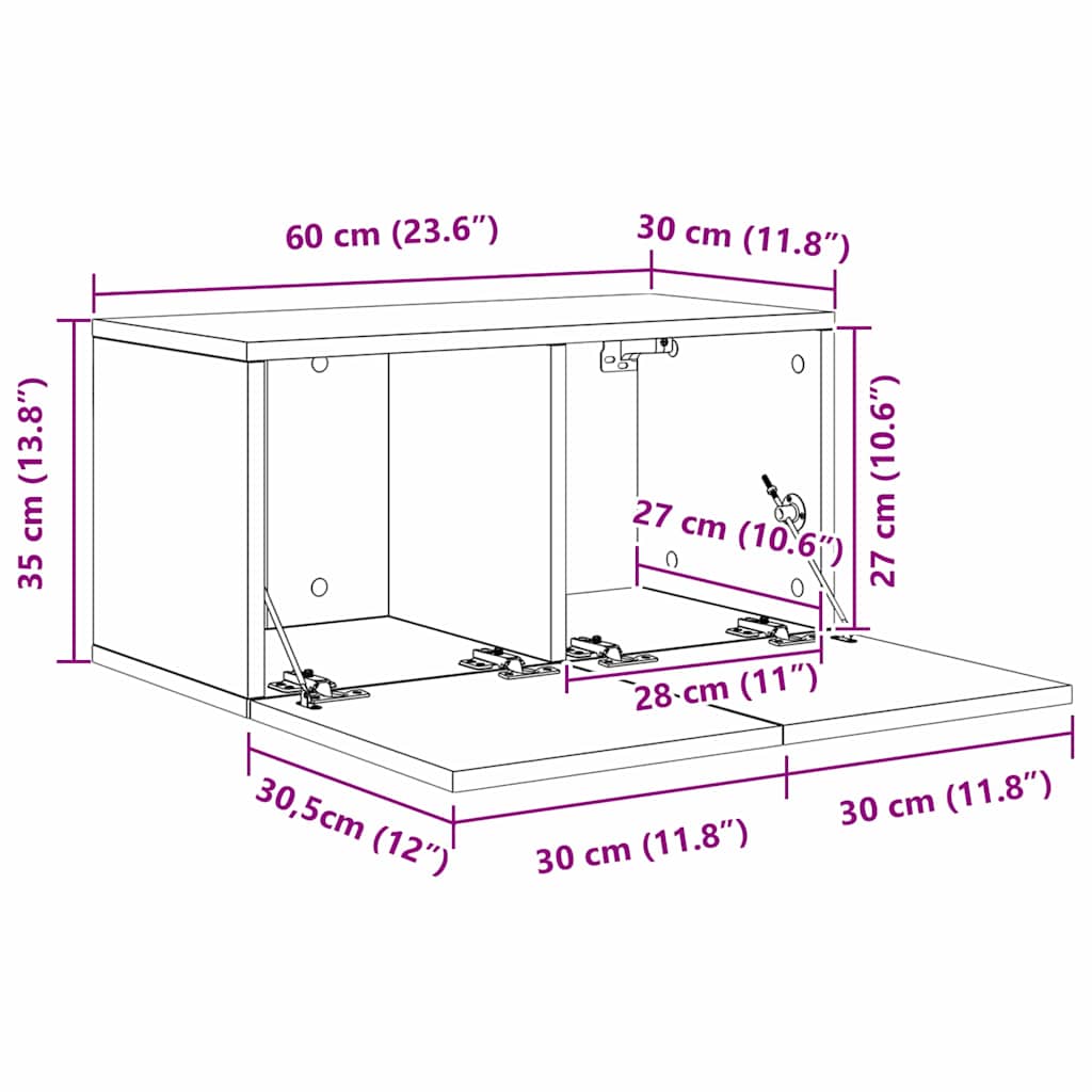 TV Cabinet Set Wall-mounted 8 pcs Artisan oak 60 x 30 x 30 cm