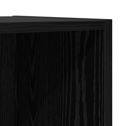 TV Cabinet Set Wall-mounted 2 pcs Black Oak Engineered Wood