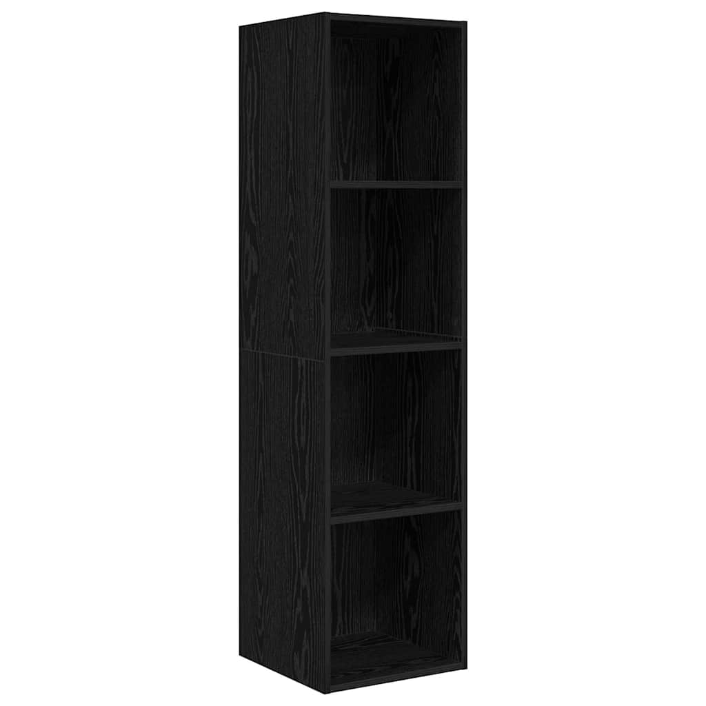 TV Cabinet Set Wall-mounted 2 pcs Black Oak Engineered Wood