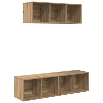 TV Cabinet Set Wall-mounted 2 pcs Artisan Oak Engineered Wood