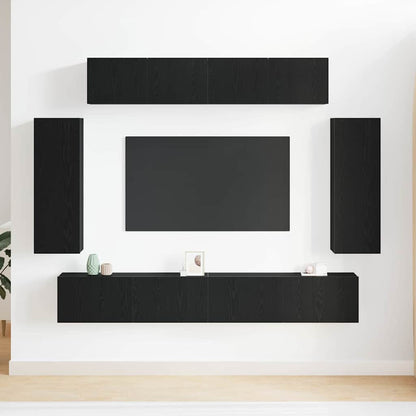 6 Piece TV Cabinet Set - Old Wood Finish Engineered Wood