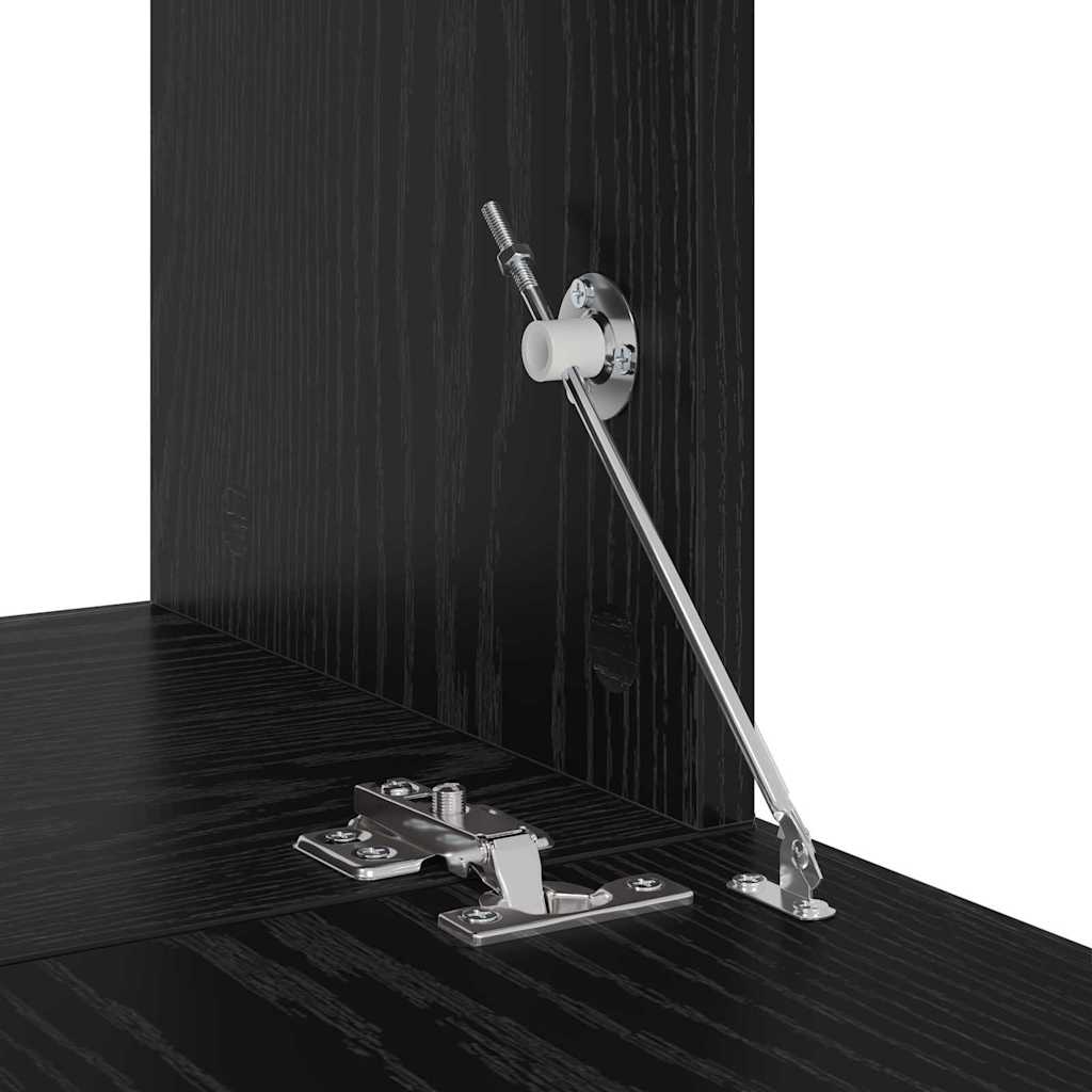 Wall TV Cabinet Wall-mounted 4 pcs Black Oak Engineered Wood