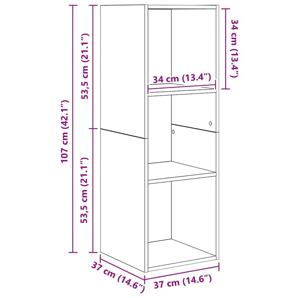 Tv Cabinet Set Black oak 37 x 37 x 107 cm Engineered wood