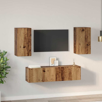 TV Cabinet Set 4 pcs Old wood 160 x 30 x 30 cm Engineered Wood