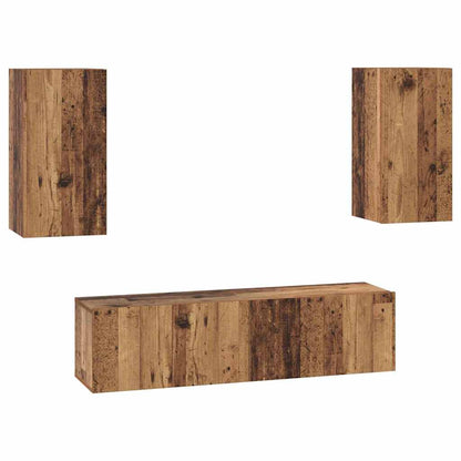 TV Cabinet Set 4 pcs Old wood 160 x 30 x 30 cm Engineered Wood