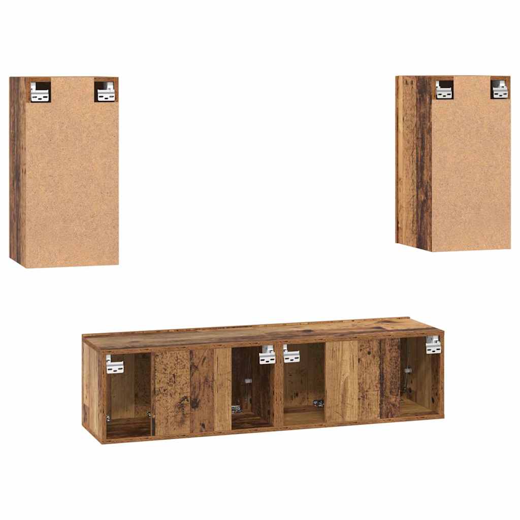TV Cabinet Set 4 pcs Old wood 160 x 30 x 30 cm Engineered Wood