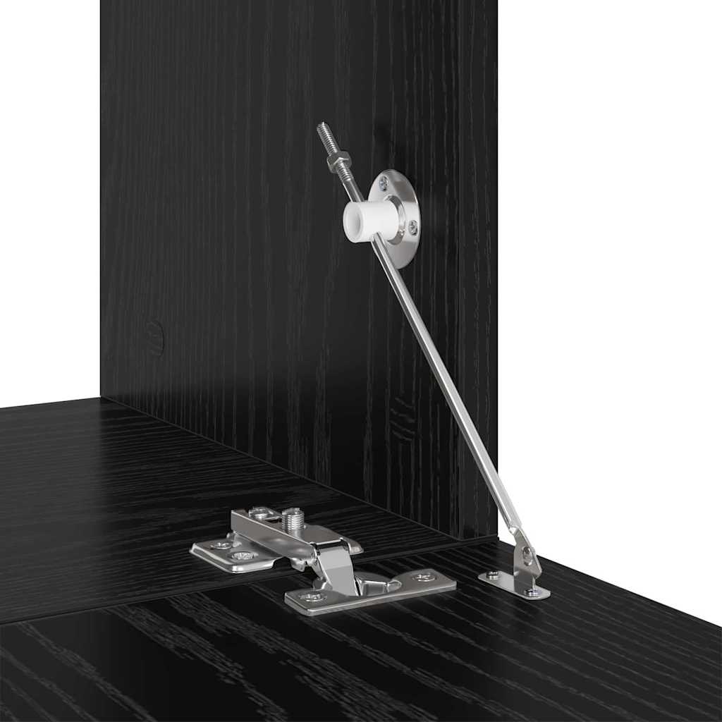 TV Cabinet Set Wall-mounted 4 pcs Black Oak Engineered Wood