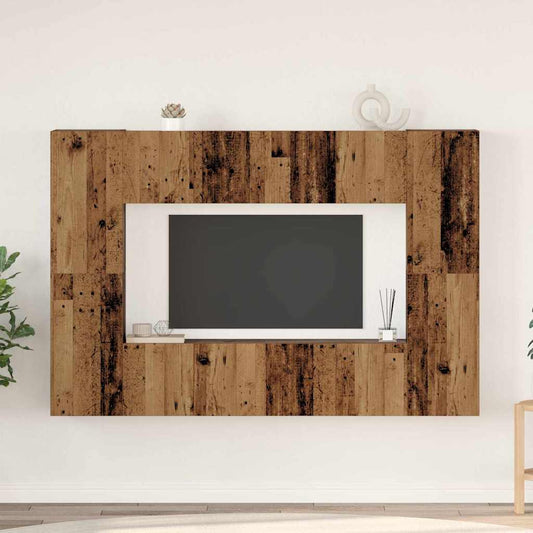 TV Cabinet Set 8 pcs Old wood 60 x 30 x 30 cm Engineered wood