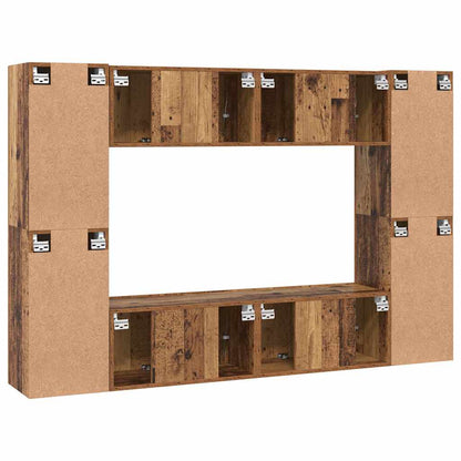TV Cabinet Set 8 pcs Old wood 60 x 30 x 30 cm Engineered wood