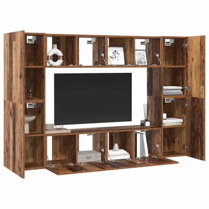 TV Cabinet Set 8 pcs Old wood 60 x 30 x 30 cm Engineered wood