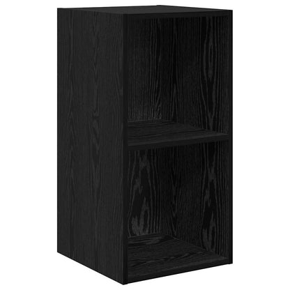 TV Cabinet Set Wall-mounted 3 pcs Black Oak Engineered Wood