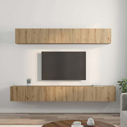 TV Cabinet Set Wall-mounted 5 pcs Artisan oak Engineered wood