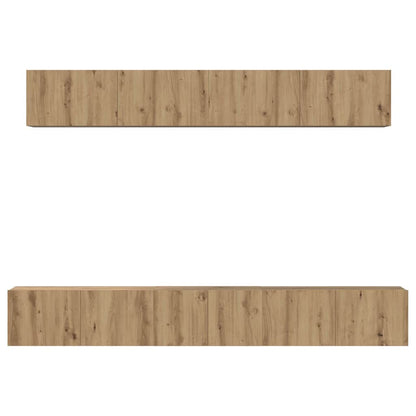 TV Cabinet Set Wall-mounted 5 pcs Artisan oak Engineered wood