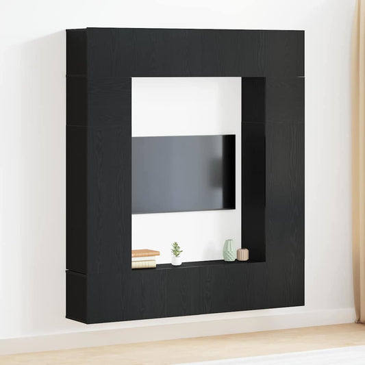 TV Cabinet 8 pcs Black 80 x 30 x 30 cm Engineered wood