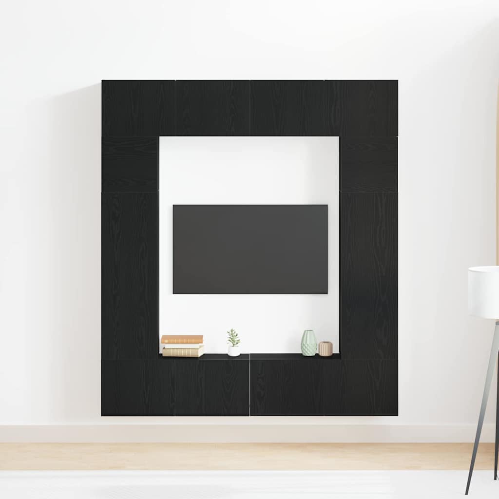 TV Cabinet 8 pcs Black 80 x 30 x 30 cm Engineered wood