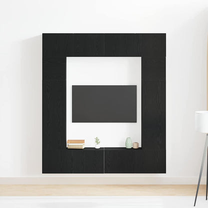 TV Cabinet 8 pcs Black 80 x 30 x 30 cm Engineered wood