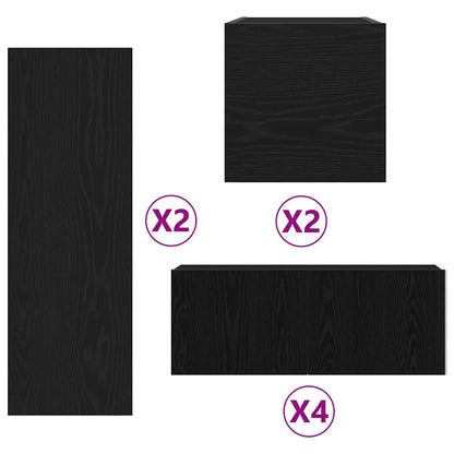 TV Cabinet 8 pcs Black 80 x 30 x 30 cm Engineered wood
