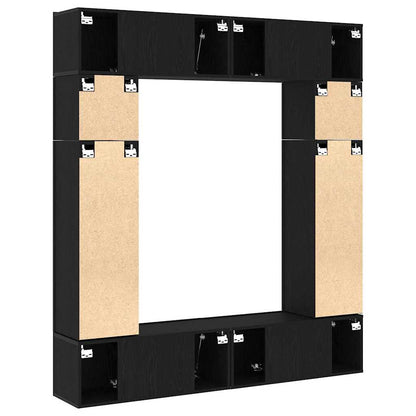 TV Cabinet 8 pcs Black 80 x 30 x 30 cm Engineered wood