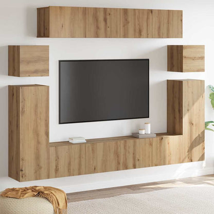 TV Cabinet 8 pcs Brown 30.5 x 30 x 90 cm Engineered wood