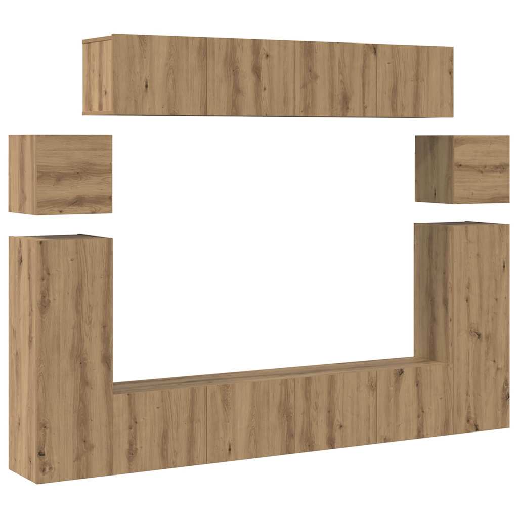 TV Cabinet 8 pcs Brown 30.5 x 30 x 90 cm Engineered wood