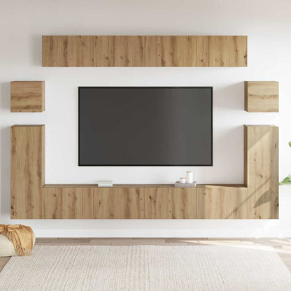 TV Cabinet Set 8 pcs Artisan oak Medium Engineered wood
