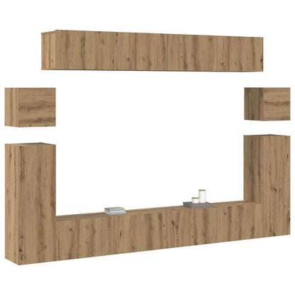 TV Cabinet Set 8 pcs Artisan oak Medium Engineered wood