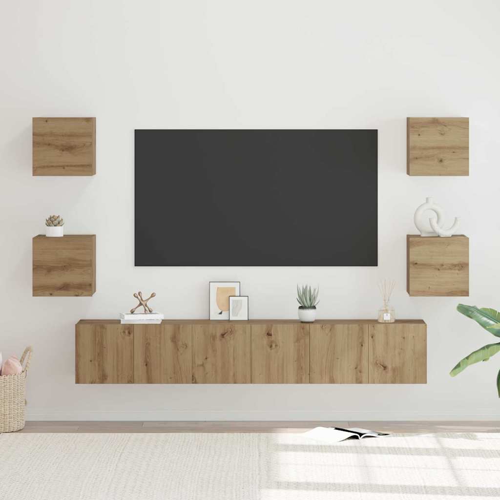 TV Cabinet Set Wall-mounted 7 pcs Artisan oak 60 x 30 x 30 cm