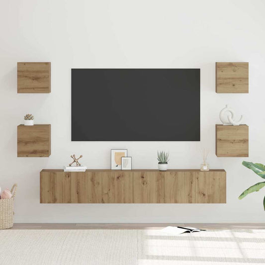 TV Cabinet Set Wall-mounted 7 pcs Artisan oak 60 x 30 x 30 cm