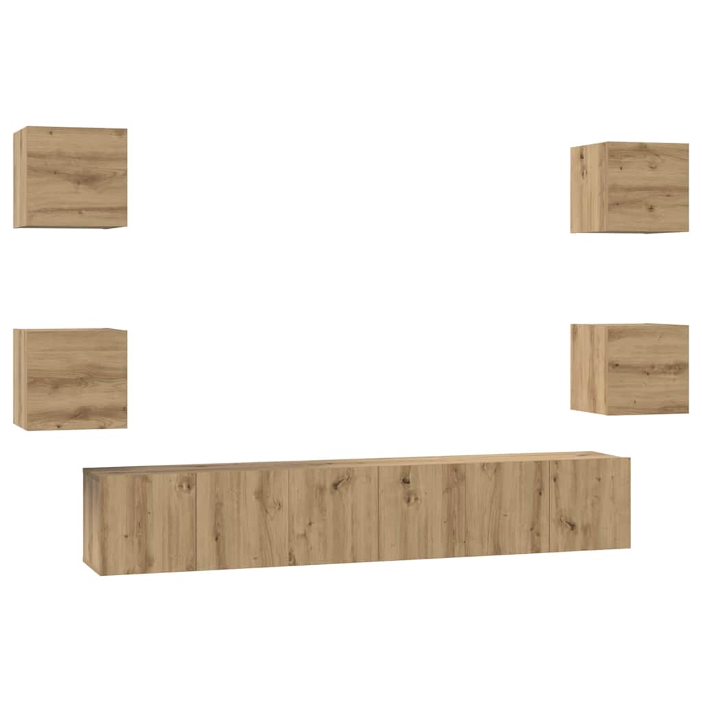 TV Cabinet Set Wall-mounted 7 pcs Artisan oak 60 x 30 x 30 cm