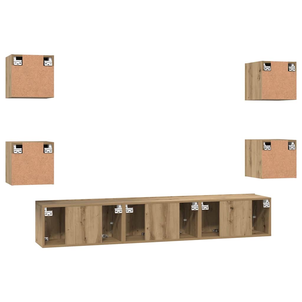 TV Cabinet Set Wall-mounted 7 pcs Artisan oak 60 x 30 x 30 cm