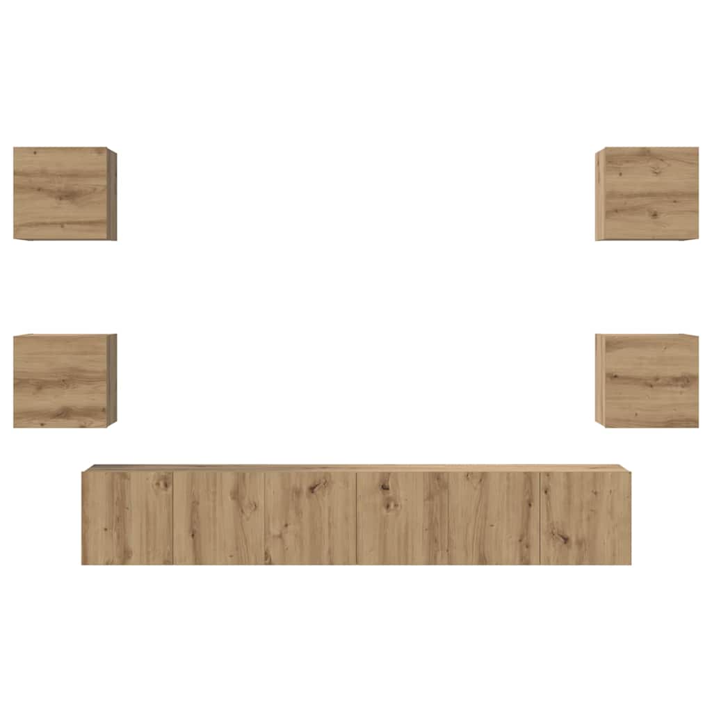 TV Cabinet Set Wall-mounted 7 pcs Artisan oak 60 x 30 x 30 cm