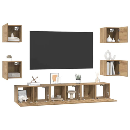 TV Cabinet Set Wall-mounted 7 pcs Artisan oak 60 x 30 x 30 cm