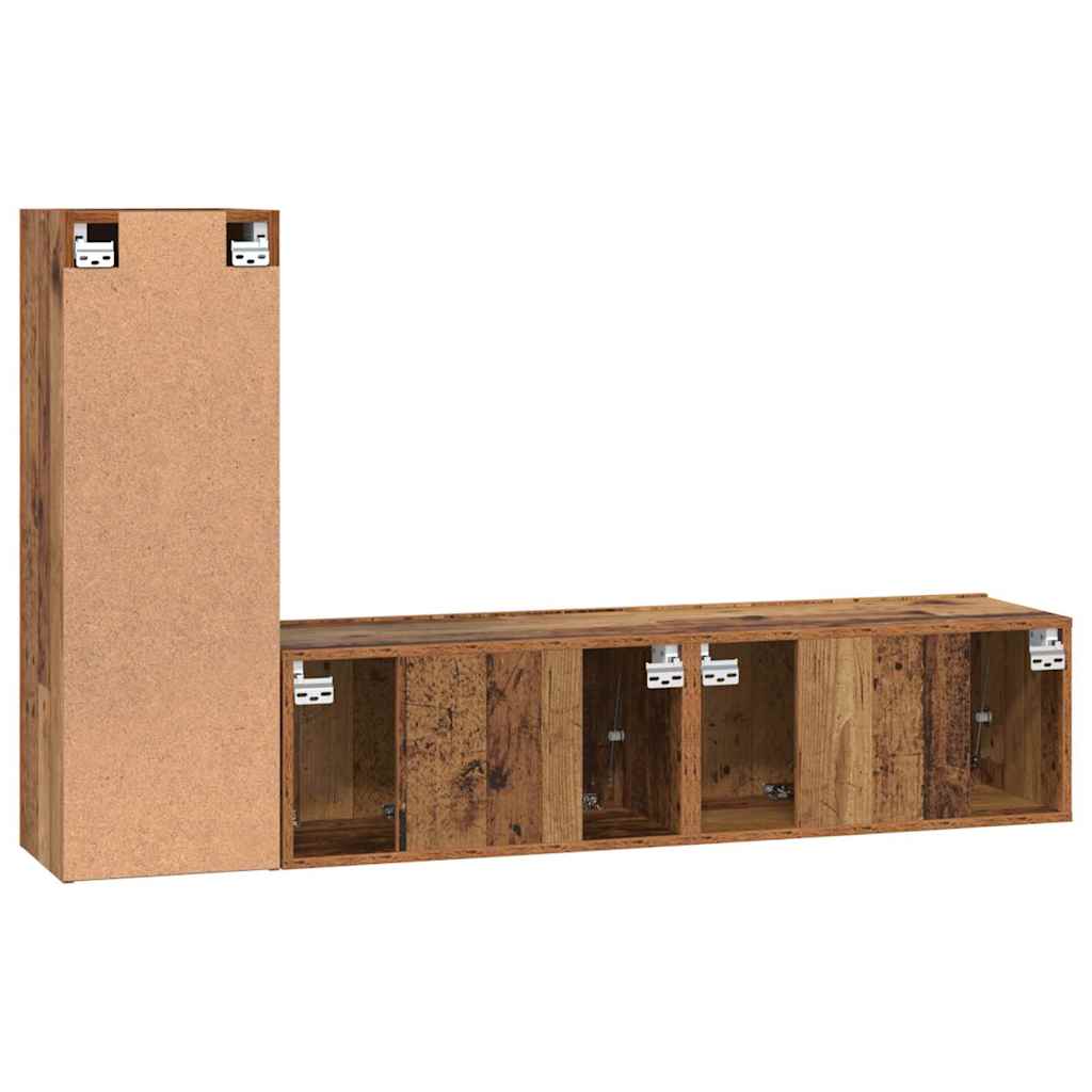 TV Cabinet Set 3 pcs Old wood 60 x 30 x 30 cm Engineered Wood