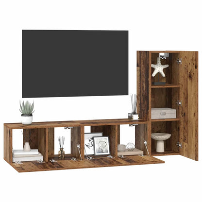 TV Cabinet Set 3 pcs Old wood 60 x 30 x 30 cm Engineered Wood
