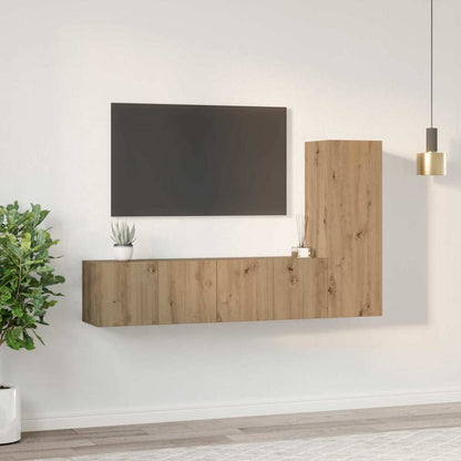 TV Cabinet Set Wall-mounted 3 pcs Artisan oak 60 x 30 x 30 cm