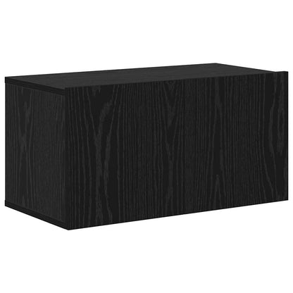 TV Cabinet Set Wall-mounted 5 pcs Black Oak Engineered Wood